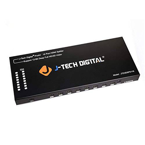 J-Tech 디지털 1x16 HDMI 4K@60Hz 분배기, YUV 4:2:0, HDCP 1.4 Compliant, and 3D 지원 [JTD3DSP0116]