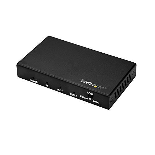 StarTech.com HDMI 분배기 - 2-Port - 4K 60Hz - HDMI 분배기 1 In 2 Out - 2 웨이 HDMI 분배기 - HDMI Port 분배기 (ST122HD202), 블랙