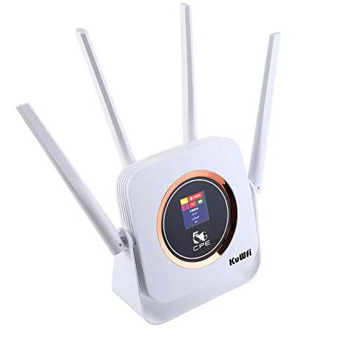 KuWFi 4G LTE 라우터,공SIM 카드, 와이파이 무선 모뎀 고양이 6 고속 4G CPE 와이파이 라우터,공외장 안테나 지지,보호 UMTS/ HSPA/ LTE 액세스 and 32 Users Simultaneous use [Not for USA]