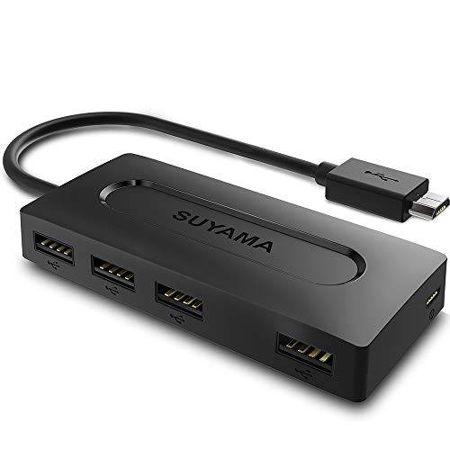 SUYAMA USB OTG 어댑터 for TV 스틱, All-New TV (2017), Nintendo 클래식 미니, 소니 플레이스테이션 클래식 - Micro USB 허브 어댑터 with 파워 서플라이