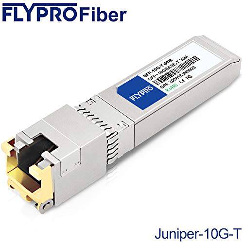 FLYPROFiber 10G SFP+ to RJ45 Copper 모듈 Juniper, 10G T Copper Optic 트랜시버 for Juniper QFX-SFP-10GE-T, CAT6A/ CAT7, 30M