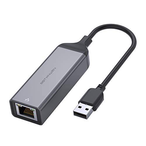 USB 랜포트 어댑터, Bstxnwen  네트워크 어댑터 USB 3.0 to 네트워크 기가비트 RJ45 랜 10/ 100/ 1000 Mbps 어댑터 컨버터, 변환기 for 닌텐도스위치, 맥북, 맥 프로 미니, iMac, XPS, 서피스 프로, 노트북, PC