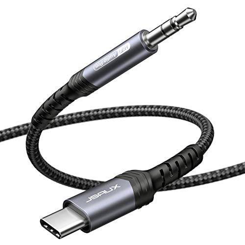 USB C to 3.5mm Hi-Fi 오디오 Aux Jack Cable[3.3ft], JSAUX USB 타입 C to 3.5mm 헤드폰 스테레오 케이블 차량용 호환가능한 with 아이패드 프로 2018 구글 Pixel 2 3 XL, 삼성 갤럭시 S20 울트라 노트 10 Plus-Red
