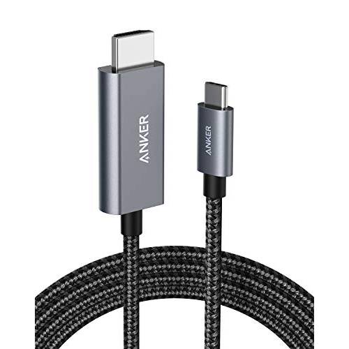 USB C to HDMI 케이블 가정용 사무실,오피스 6ft, Anker  타입 C to HDMI 어댑터 케이블 4K 60Hz for 맥북 프로 2020, 아이패드 프로 2020, 삼성 갤럭시 S20/ S10, 델 XPS 13/ 15, and More [썬더볼트 3 호환가능한]