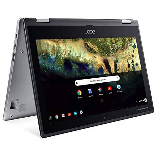 2020 New Acer 스핀 11 2-in-1 11.6 IPS Touch-Screen 컨버터블 Chromebook, Intel Celeron N3350, 4GB 메모리, 32GB eMMC+ Oydisen 32GB SD 카드, 와이파이, 웹캠, Chrome OS, 실버 (구글 교실 Ready)