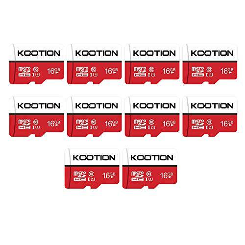 KOOTION 10 팩 16GB Micro SD 카드 Class-10 Micro SDHC 카드 16 gb UHS-I 고속 TF 카드 R 조명 C10 U1 메모리 카드