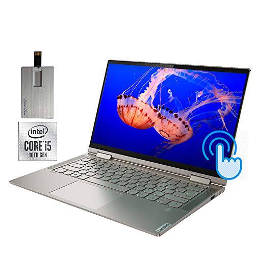 2020 Lenovo  요가 C740 2-in-1 14 FHD 터치스크린 노트북 컴퓨터, Intel Core i5-10210U, 8GB Ram, 256GB SSD, 백라이트 키보드, Intel UHD 그래픽, HD 웹캠, 윈도우 10, Mica, 32GB 스노우 벨 USB 카드