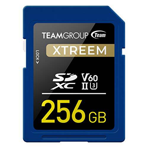 TEAMGROUP XTREEM 256GB UHS-II/ U3 SDXC 메모리 카드 U3 V60 8K UHD Read 스피드 up to 250MB/ s 프로페셔널 블로거, 영화제작자,  사진작가&  컨텐츠 큐레이터 TXSDXC256GIIV6001