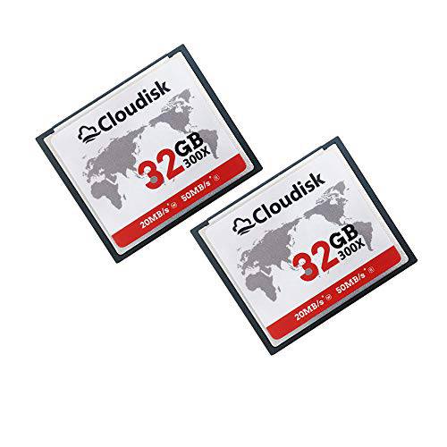 Cloudisk  컴팩트 플래시 메모리 카드 CF 카드 고속 리더, 리더기 카메라 카드 DSLR (32GB2PK)
