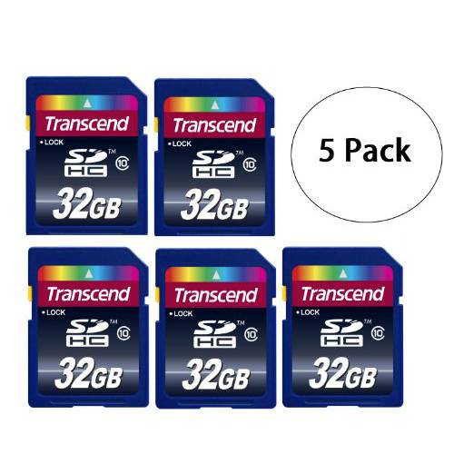 5 팩 Transcend TS32GSDHC10 5 x 32GB SDHC Class 10 플래시 메모리 카드