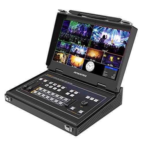 Avmatrix PVS0613 비디오 변환기 휴대용 6 채널 4×SDI and 2×HDMI 비디오 믹서,휘핑기 컨버터, 변환기 13.3 인치 FHD LCD Monitor(PVS0613)