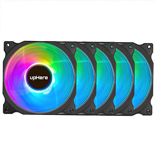 upHere 120mm RGB 컴퓨터 케이스 쿨링팬 5-Pack PC Cooling(C8123-5)