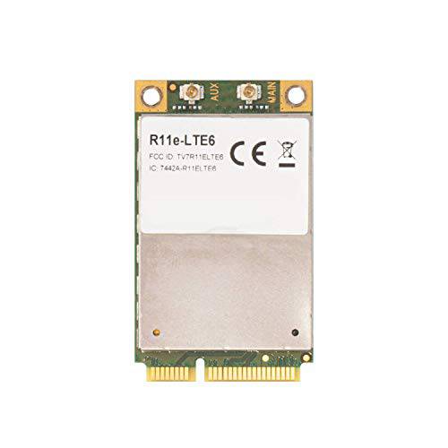 MikroTik R11e-LTE6 2G/ 3G/ 4G/ LTE miniPCI-e 카드 케리어 Aggregation 지원 (up to 300 Mbps) 밴드 1/ 2/ 3/ 5/ 7/ 8/ 12/ 17/ 20/ 25/ 26/ 38/ 39/ 40/ 41n