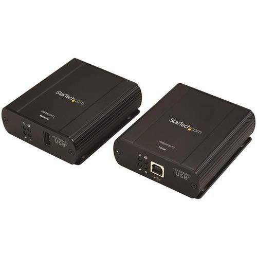 StarTech .com USB 2.0 확장기 Over Cat5/ Cat5e/ Cat6 랜선, 랜 케이블 (RJ45) - 330ft/ 100m 산업용 USB 확장기 어댑터 키트 w/ ESD 프로텍트&  메탈 케이스 - Externally 전원 - 480 Mbps (USB2001EXT2NA)