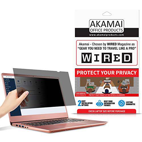 15.6 Akamai 컴퓨터 프라이버시 스크린 (16:9) - 블랙 세큐리티 쉴드 - 노트북 모니터 보호 - UV&  블루라이트 필터