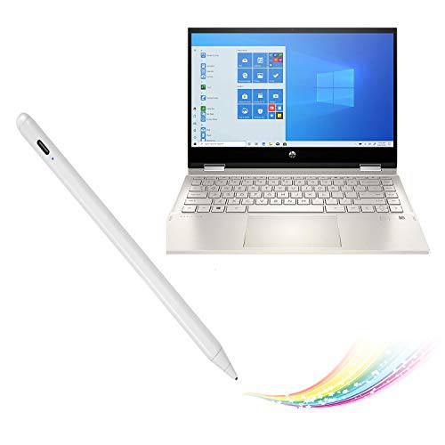 스타일러스펜, 터치펜 HP Pavilion X360 컨버터블 14, 액티브 스타일러스 전자제품 펜 호환가능한 HP Pavilion X360 컨버터블 14, 질좋은 스케치 and Note-Taking Pens,펜 Type-C 충전식, 화이트