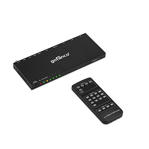 gofanco 4K 4x1 HDMI 2.0 스위치 Arc, CEC, 오토 변환  4K @60Hz 4:4:4, HDR10, HDCP 2.3, 18Gbps, 4 포트, 4 in 1 Out HDMI분배기, 모니터분배기 (Switch41-HD20)