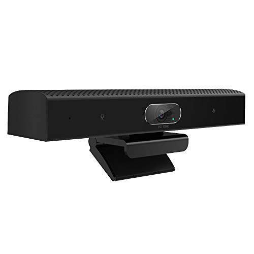 3-in-1 풀 HD 1080P 회의 웹캠 마이크,마이크로폰 and 스피커, 와이드 앵글 USB 비디오 회의 카메라 Mac, PC, 노트북, Desktop(Black)