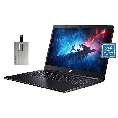 2020 Acer Aspire 1 15.6 FHD 노트북 컴퓨터, Intel Celeron N4020 Processor, 4GB 램, 64GB eMMC, 1 Year 사무실,오피스 365, Intel UHD 그래픽 600, 웹캠, HDMI, Win 10 S, 블랙, 128GB SnowBell USB 카드