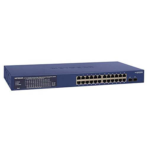 NETGEAR 26-Port 기가비트 이더넷 스마트 Managed 프로 PoE 스위치 (GS724TPP) -  24 x PoE+ @ 380W, 2 x 1G SFP, 데스크탑/ 랙마운트, and ProSAFE 라이프타임 프로텍트