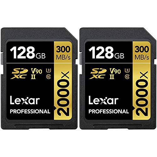 Lexar LSD2000128G-BNNNU 프로 2000x SD UHS-II 128GB 메모리 카드 2 팩