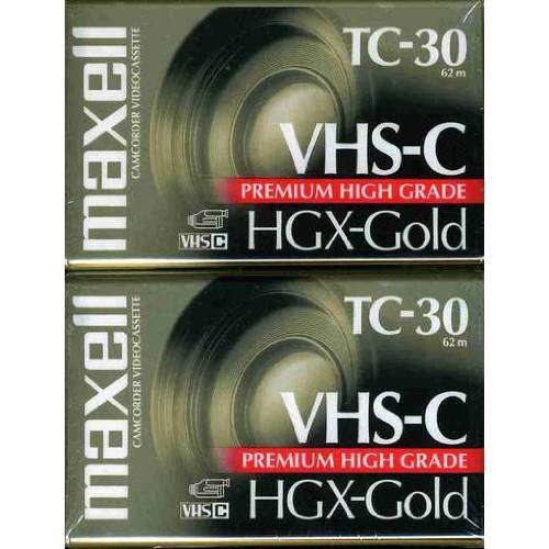 Maxell 203020 HGX-Gold TC-30 캠코더 비디오 카세트, 2 팩
