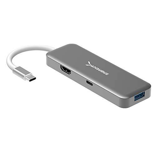 Sabrent USB Type-C 허브 HDMI and 2 USB 3.0 포트, [4K and 60W 파워 Delivery 지원] (HB-U2HC)