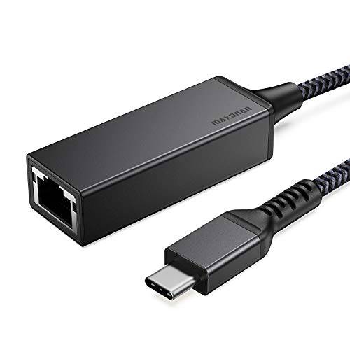 USB C to 랜포트, Maxonar ( 롱 유선) RJ45 to USB 3.2/ 타입 C/ 썬더볼트 3 기가비트 이더넷 랜 네트워크 어댑터, 호환가능한 맥북 프로 2020/ 2019/ 2018, 맥북 에어, Dell XPS, 아이패드 프로