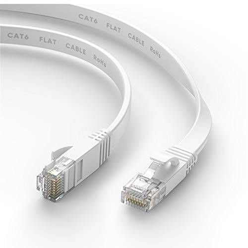 25ft 랜선, 랜 케이블, Cat6 랜선, 랜 케이블 고속 네트워크 패치 코드, 랜 케이블  클립, 핀& Rj45 커넥터 라우터 모뎀 더빠른 Than Cat5e/ Cat5-White