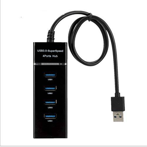 USB 3.0 확장기, 4 포트 USB 3.0 허브 어댑터, USB 3.0 허브 분배기 호환가능한 USB 플래시 드라이버, 노트북, 키보드, 노트북 PC, 마우스, 테이블, 프린터, 맥북 에어/ 프로/ 미니 (1FT Extended 케이블)