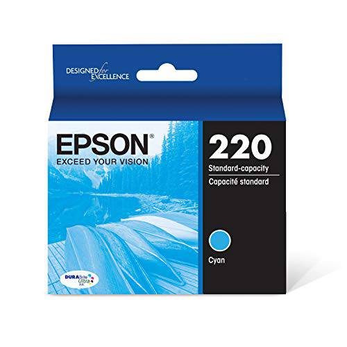 Epson T220220 DURABrite 울트라 Cyan 스탠다드 용량 카트리지 잉크 (WF-2760, WF-2750, WF-2660, WF-2650, WF-2630, XP-424, XP-420, XP-320)