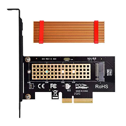 M.2 NVME to PCIe 어댑터, M.2 NVMe SSD to PCIE 3.0 x4 어댑터 알루미늄 히트싱크 윈도우, Mac&  리눅스 OS