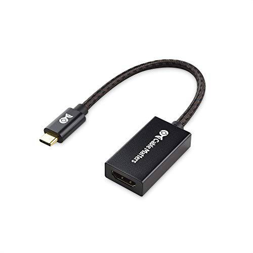 Cable Matters Braided USB C to HDMI 어댑터 in 매트 블랙 알루미늄 서피스 프로 7 and More - 지원 4K 60Hz and HDR