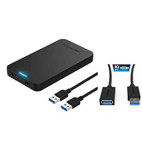 SABRENT 2.5-Inch SATA to USB 3.0 Tool-Free 외장 하드디스크 인클로저+ 22AWG 10 Feet USB 3.0 연장 케이블