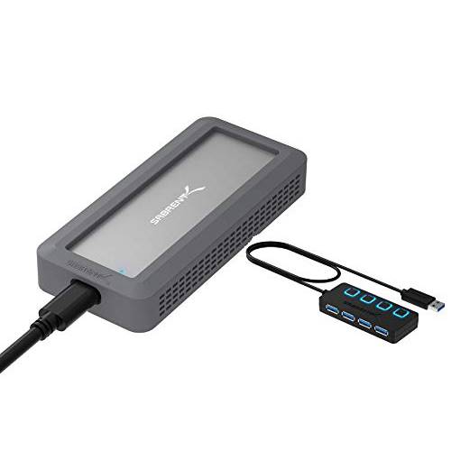Sabrent USB 3.2 러그드 방수 인클로저+ 4-Port USB 3.0 허브 개인 LED 파워 스위치