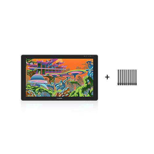 2020 HUION KAMVAS 22 플러스 그래픽 드로잉 태블릿, 태블릿PC Full-Laminated QD LCD 스크린 140% s RGB 안드로이드 지원 Battery-Free 스타일러스 8192 펜 압력 틸트 조절가능 지지대 - 21.5inch