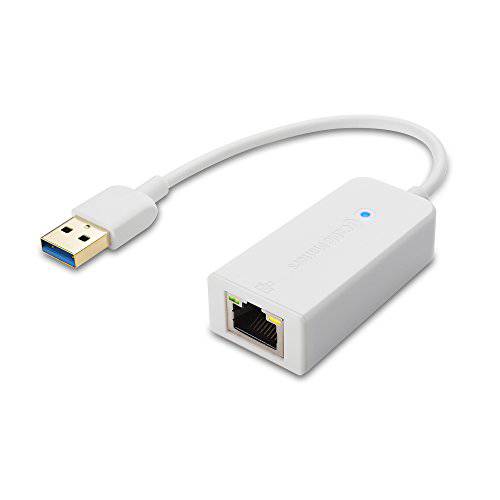 Cable Matters USB to 랜포트 ( USB 3.0 to 이더넷) 지지 10/ 100/ 1000 Mbps 이더넷 네트워크 in 화이트
