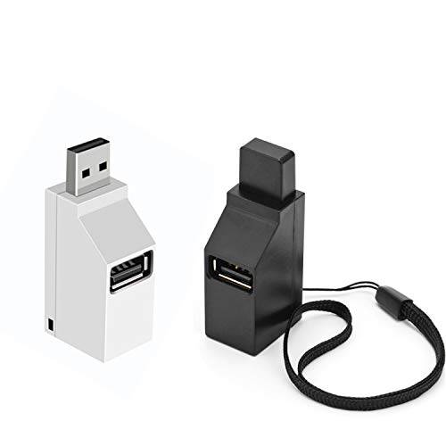LIXINTIAN [2 팩 ] USB2.0 분배기, 3-Port USB 3.0 허브, 노트북, USB 플래시 드라이브, 휴대용 HDD, 노트북, PC - 화이트 블랙