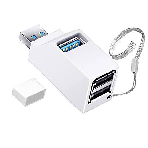 USB 허브, 3 포트 고속 분배기 플러그 and 플레이 버스 전원 맥북, Mac 프로/ 미니, 아이맥, 서피스 프로, XPS, 노트북 PC, USB 플래시 드라이브, 휴대용 HDD, and More（White