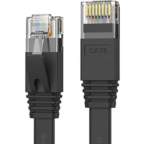 Senetem  고양이 6 랜선, 랜 케이블 50 ft- 플랫 인터넷 네트워크 랜 패치 코드  고양이6 고속 컴퓨터 와이어 Rj45 커넥터 라우터, 모뎀 (50FT)