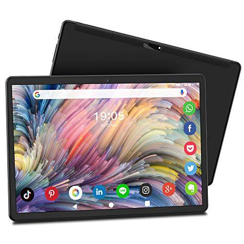 Octa-Core 태블릿, 태블릿PC 10.1 인치, 안드로이드 10 태블릿, 태블릿PC, 32GB ROM/ 128GB Expand, 1920x1200 IPS HD 글래스 디스플레이 태블릿, 태블릿PC PC, 듀얼 카메라, 와이파이/ 블루투스/ GPS/ OTG/ 구글 인증된 Tablet[2020 최신 블랙]