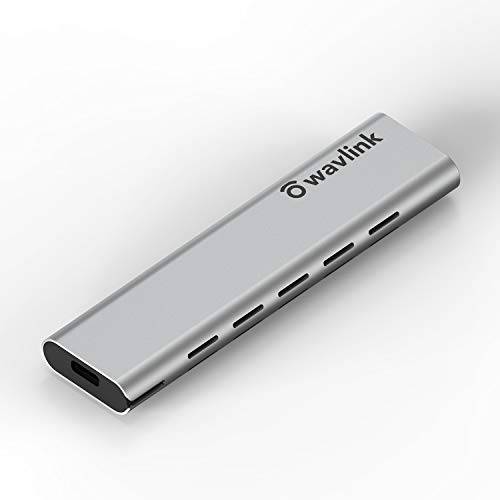 WAVLINK M.2 NVMe SSD 인클로저, USB 3.1 세대 2 (10 Gbps) to NVMe PCI-E M.2 SSD 알루미늄 외장 케이스 지원 UASP NVMe SSD 사이즈 2230/ 2242/ 2260/ 2280 (up to 2TB) Type-C OTG 컨버터, 변환기