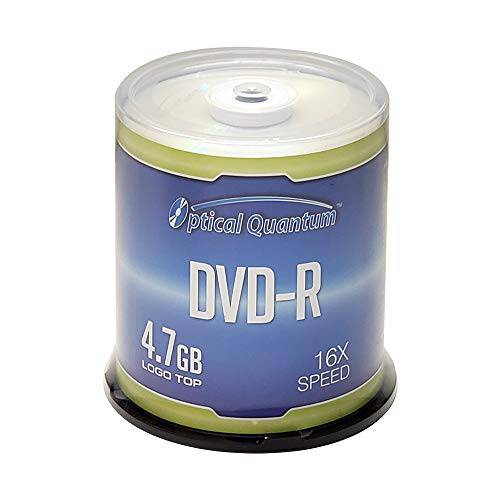 Optical Quantum DVD-R 4.7GB 16x 브랜드 기록가능 미디어 디스크 - 100 디스크 Spindle (FFP) OQDMR16LT-BX