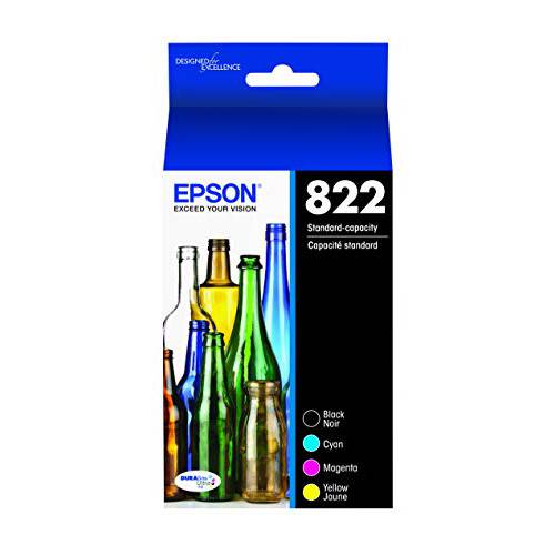 Epson DURABrite 울트라 T822 스탠다드 용량 카트리지 잉크 - 블랙 and 컬러 콤보 (T822120-BCS)