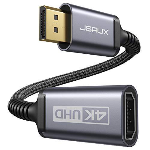 디스플레이포트 to HDMI(DP to HDMI) 어댑터, JSAUX  디스플레이 포트 to HDMI 어댑터/ DP to HDMI 어댑터 HP, ThinkPad, AMD, Nvidia, 데스크탑 and More - 남성 to 여성