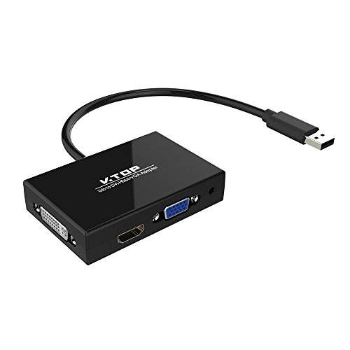 USB 3.0 to HDMI-DVI-VGA 비디오 그래픽 카드 어댑터 다양한 Monitors-Add HDMI and DVI-D or HDMI and VGA (호환가능한 윈도우 10, 8.1, 7, XP)