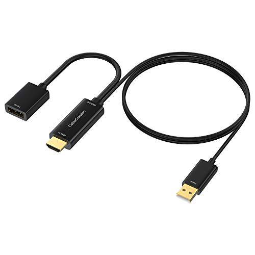 HDMI to DisplayPort,DP 어댑터 USB 파워, CableCreation 4K x 2K@60Hz HDMI 남성 to DP 여성 어댑터/ 컨버터, 변환기 엑스박스 원, Compliant VESA Dual-Mode DisplayPort,DP 1.2, HDMI 1.4