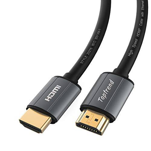 Toptrend 4K HDMI 케이블 35ft-HDMI 2.0 케이블 1080p, 3D, 2160p, 4K UHD, HDR, Arc, CL3 in-Wall 설치, 26AWG HDMI 케이블 Most of HDMI 디바이스