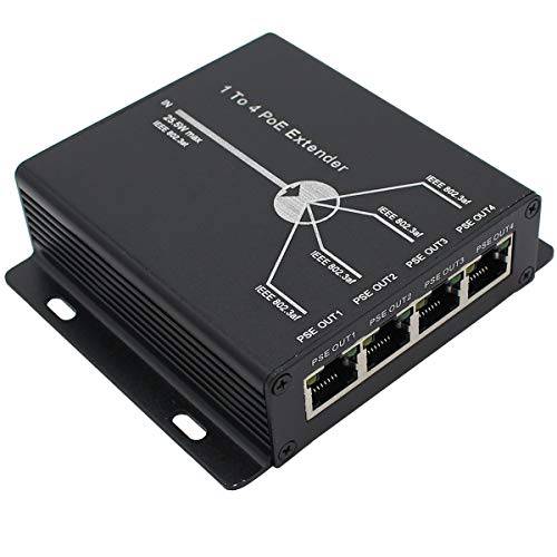 POE 확장기 RJ45 4-Port 10/ 100M IEEE802.3at (Power-in) to IEEE802.3af (Power-Out) 이더넷/ PoE 파워 Ap, IP카메라, IP 전화 and Other 네트워크 equipments