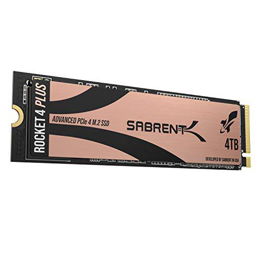Sabrent 4TB 로켓 4 플러스 NVMe 4.0 Gen4 PCIe M.2 내장 SSD 익스트림 퍼포먼스 SSD R/ W 7100/ 6600MB/ s (SB-RKT4P-4TB)